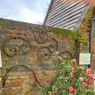 Flowers by the informational sign