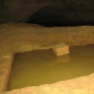 The dam and pillars inside the cave
