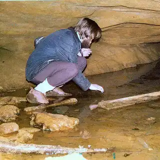 The cave mouth, January 1975
