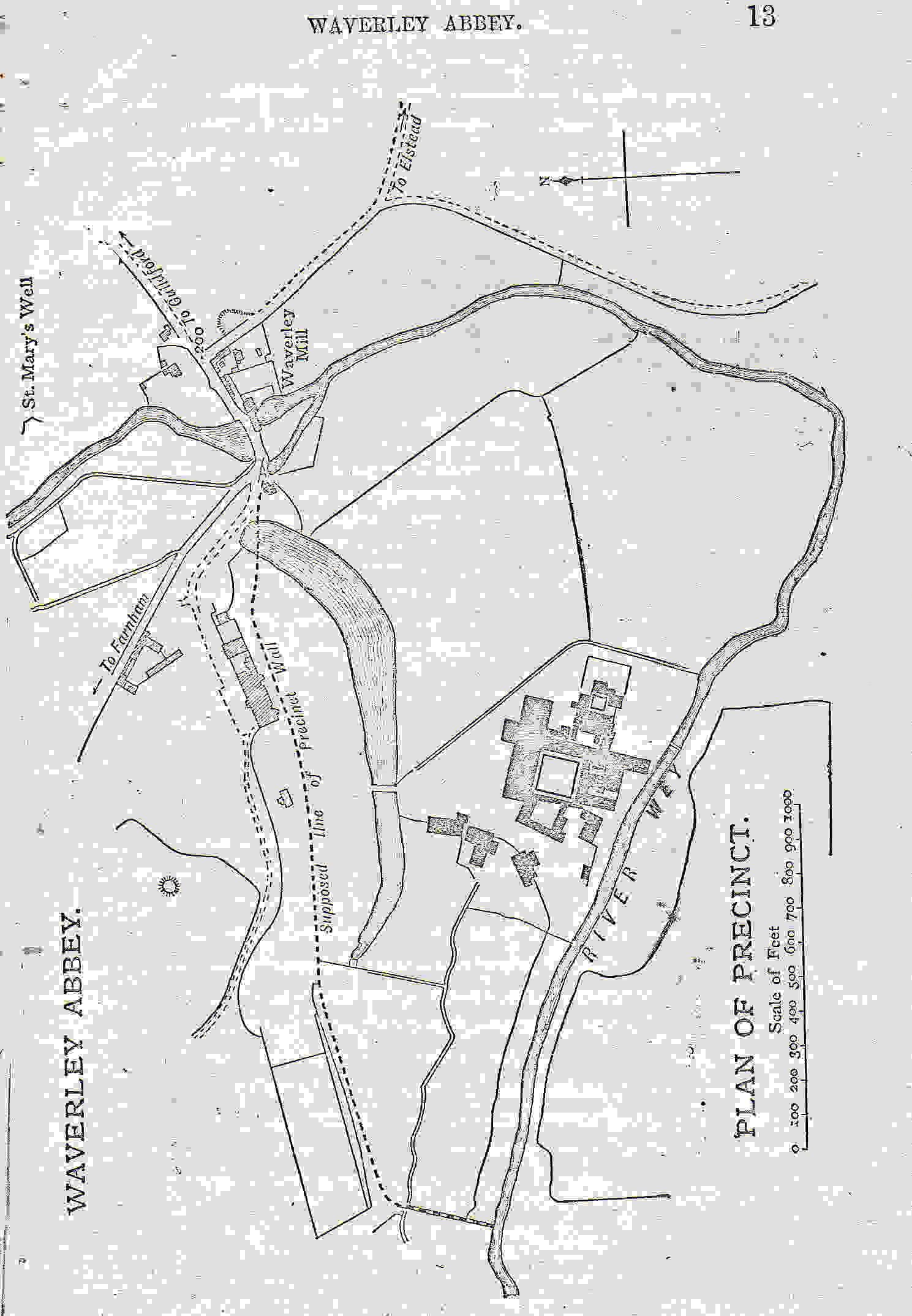 Old map of the Moor Park area showing the cave