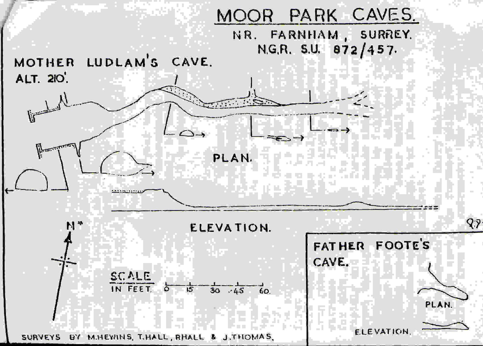 Press photograph of the Moor Park caves, 1961