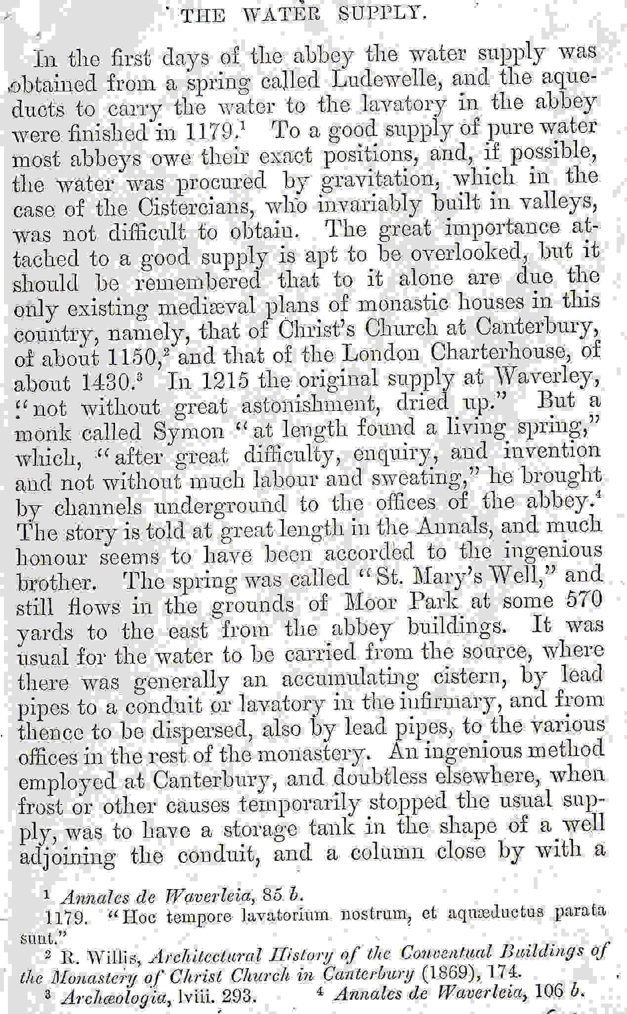 Document on the historic water supply
